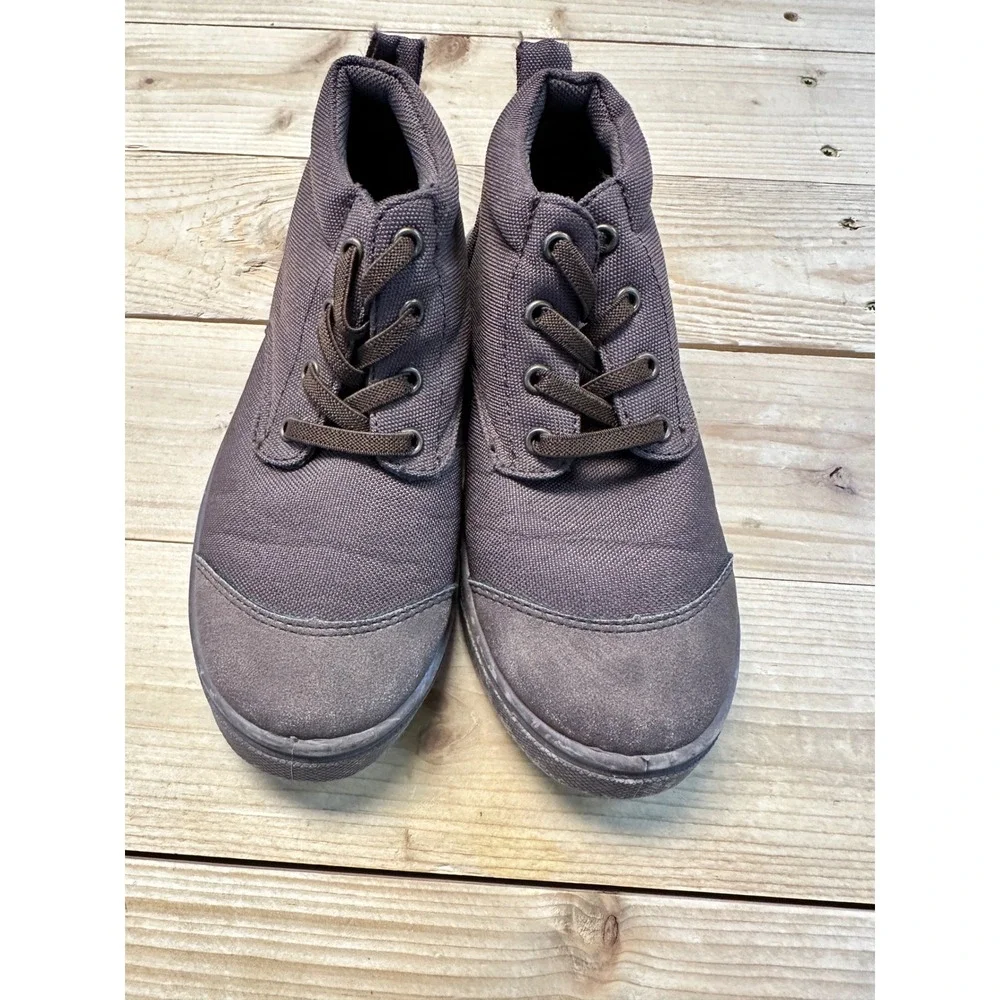 Oomphies Youth Boys Brown Canvas Lace Up Mid Top Sneakers‎ Size 12Y